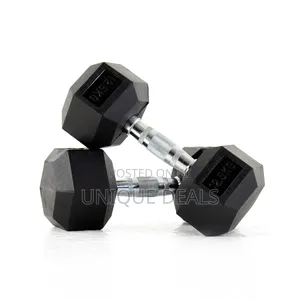 12.5kg Pair Hex Dumbbell Rubber Coated Cast Iron Hexagonal Dumbbells