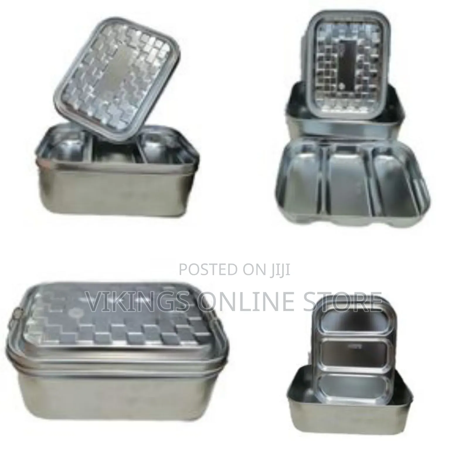 Stainless Steel Rectangle Lunch Box With Buckle Leak-Proof Food