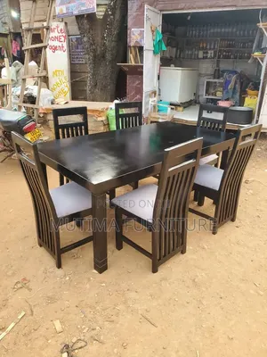 6 Seater Dining Table Black