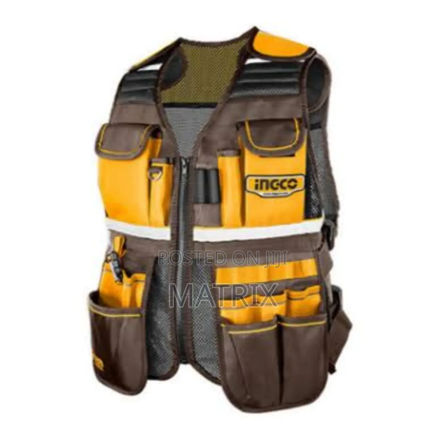 Ingco Tool Vest Featuring Air-mesh Material And Multiple Pockets