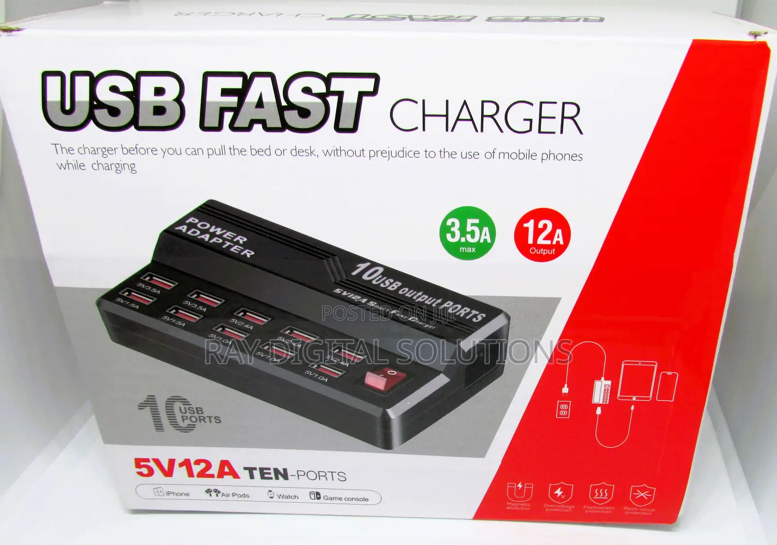 10 Port Usb Multi Port 60w Mobile Phone Laptop Charger