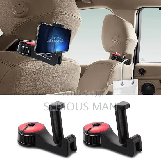 In 1 Car Back Seat Hanger With a Mobile Phone Holder