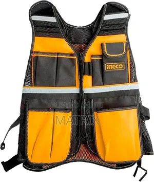 Ingco Polyester Mesh Tool Vest Tool Belts With Reflective Pockets