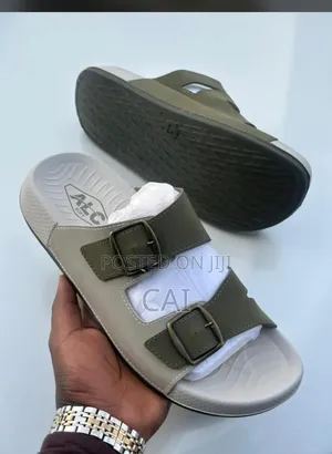 Aldo Dual-Buckle Comfort Slide Sandals. Olive Green