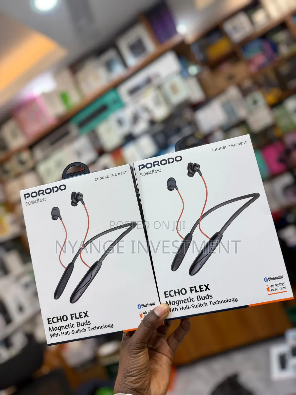Porodo Soundtec Echo Flex Magnetic Wireless Neckband Earbuds -