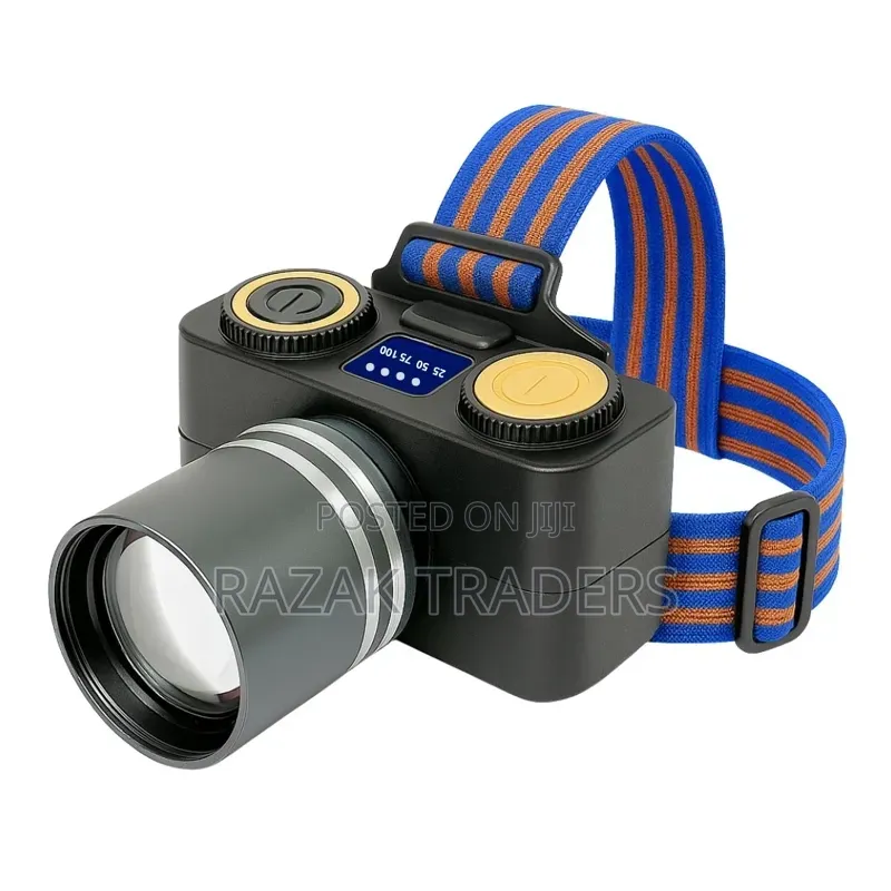 200w Led Headlamp With White and Yellow Light, Zoom, Digital Indicator
