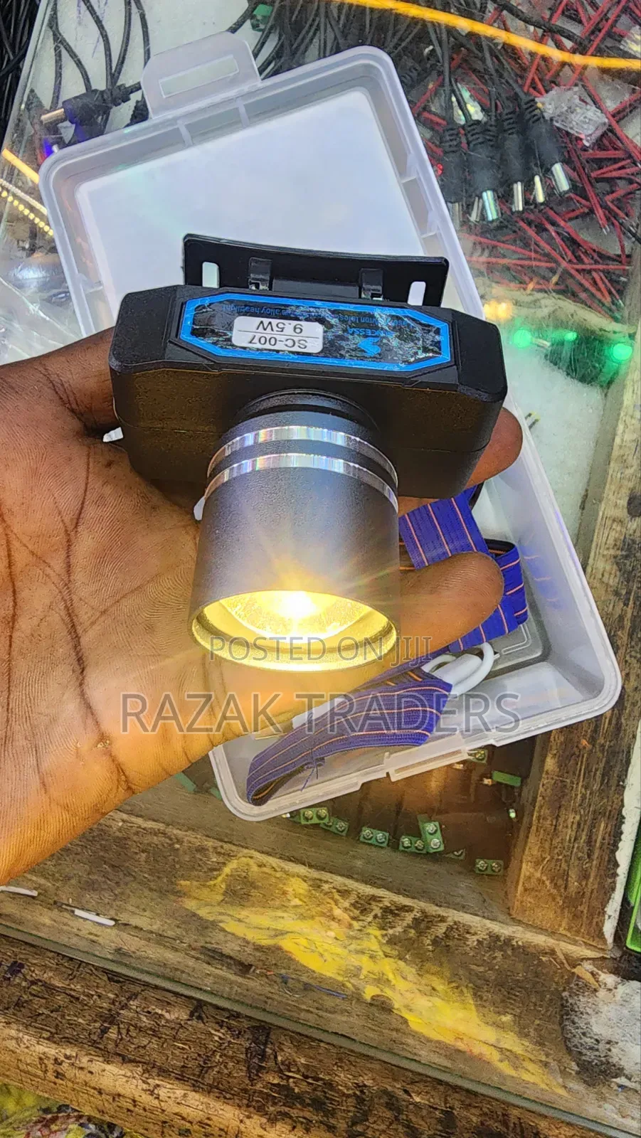 200w Led Headlamp With White and Yellow Light, Zoom, Digital Indicator