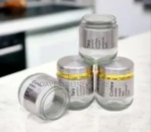 Set of 3 Modern Glass Kitchen Canisters