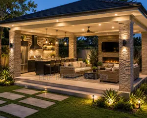 Outside Gazebo With Open Kitchen