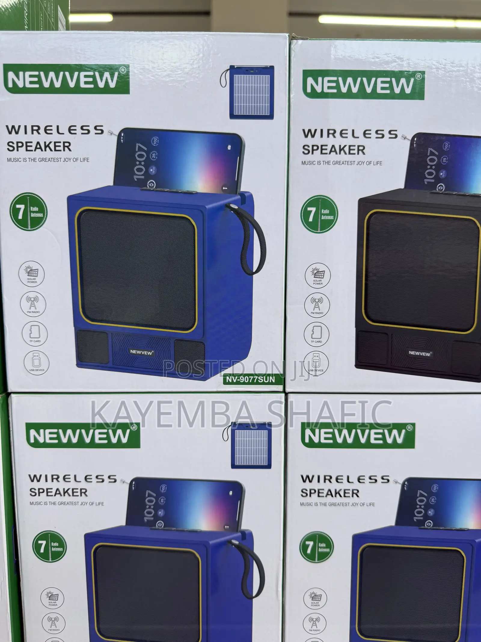Newvew Nv-9077sun Retro Tv Style Solar Wireless Speaker