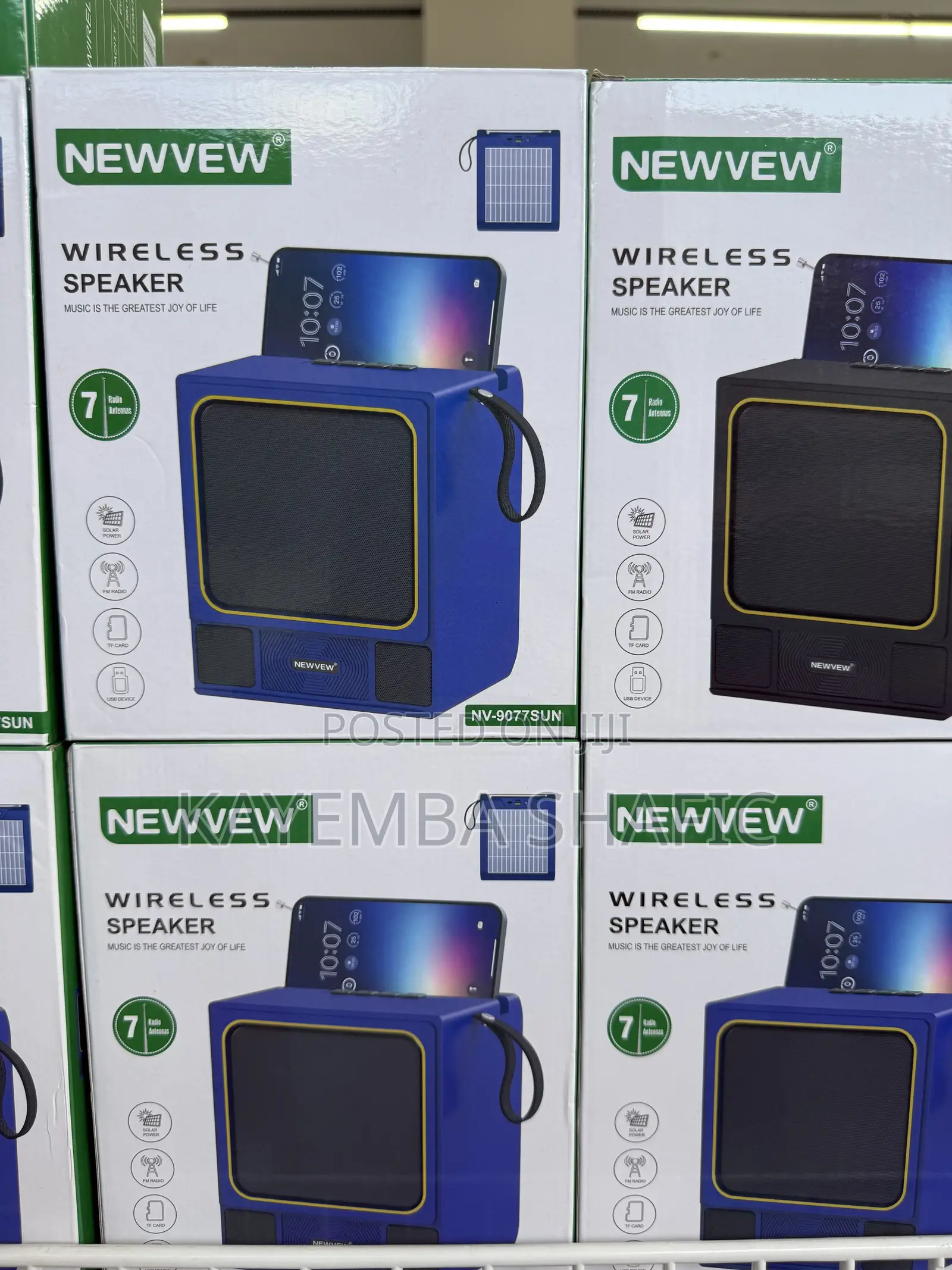Newvew Nv-9077sun Retro Tv Style Solar Wireless Speaker