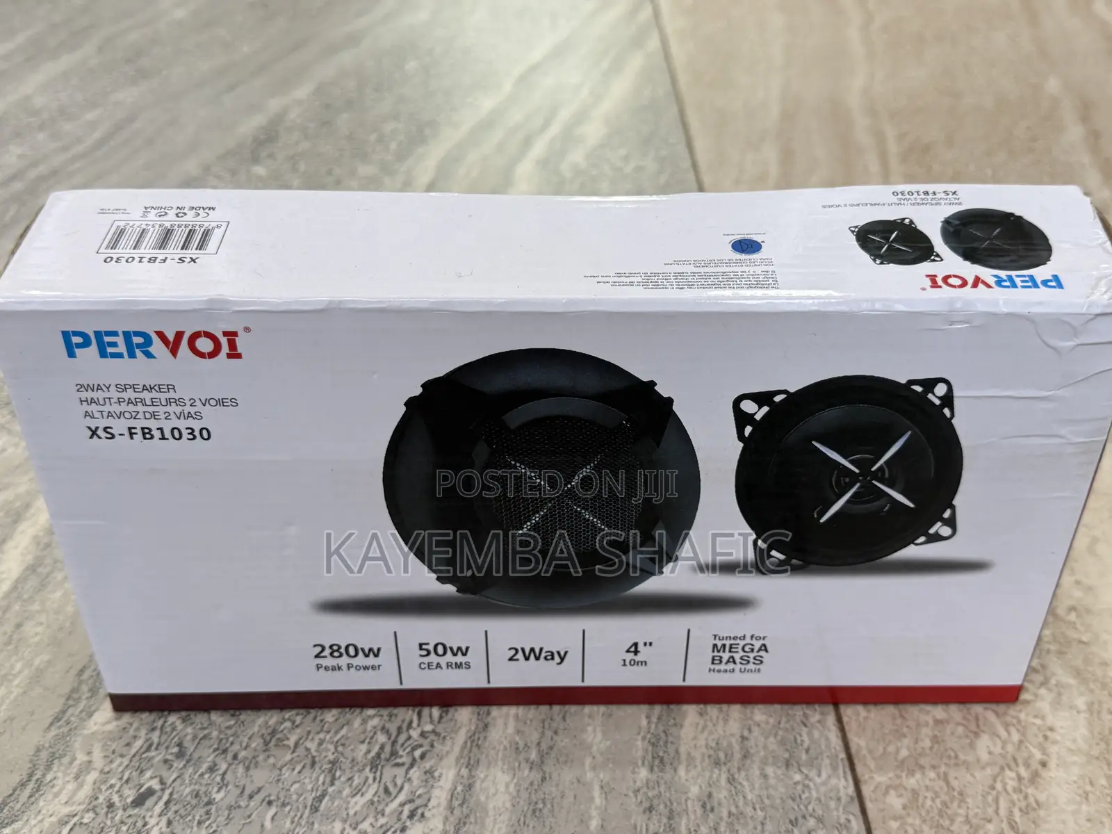 Pervoi Xs-Fb1030 4" 2-Way Car Coaxial Speakers (280w Peak) - Brand New