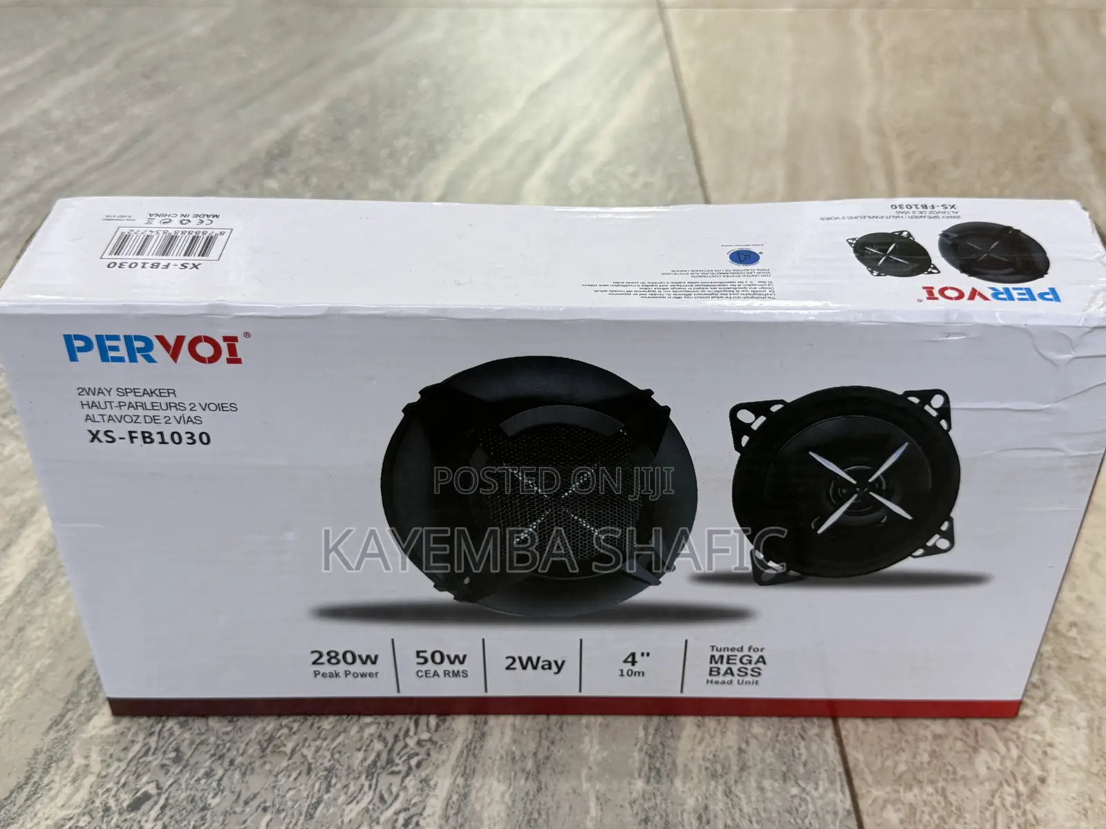 Pervoi Xs-Fb1030 4" 2-Way Car Coaxial Speakers (280w Peak) - Brand New