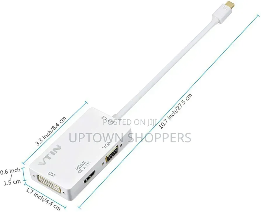 3 In 1 Mini Display (Thunderbolt) To Hdmi/Dvi/Vga Adapter