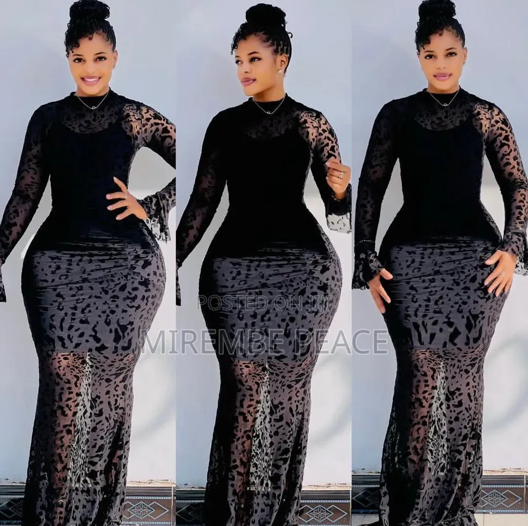 Mesh Flocked Max Dresses