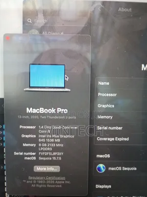 Laptop Apple MacBook Pro 2020 8GB Intel Core i5 SSD 256GB
