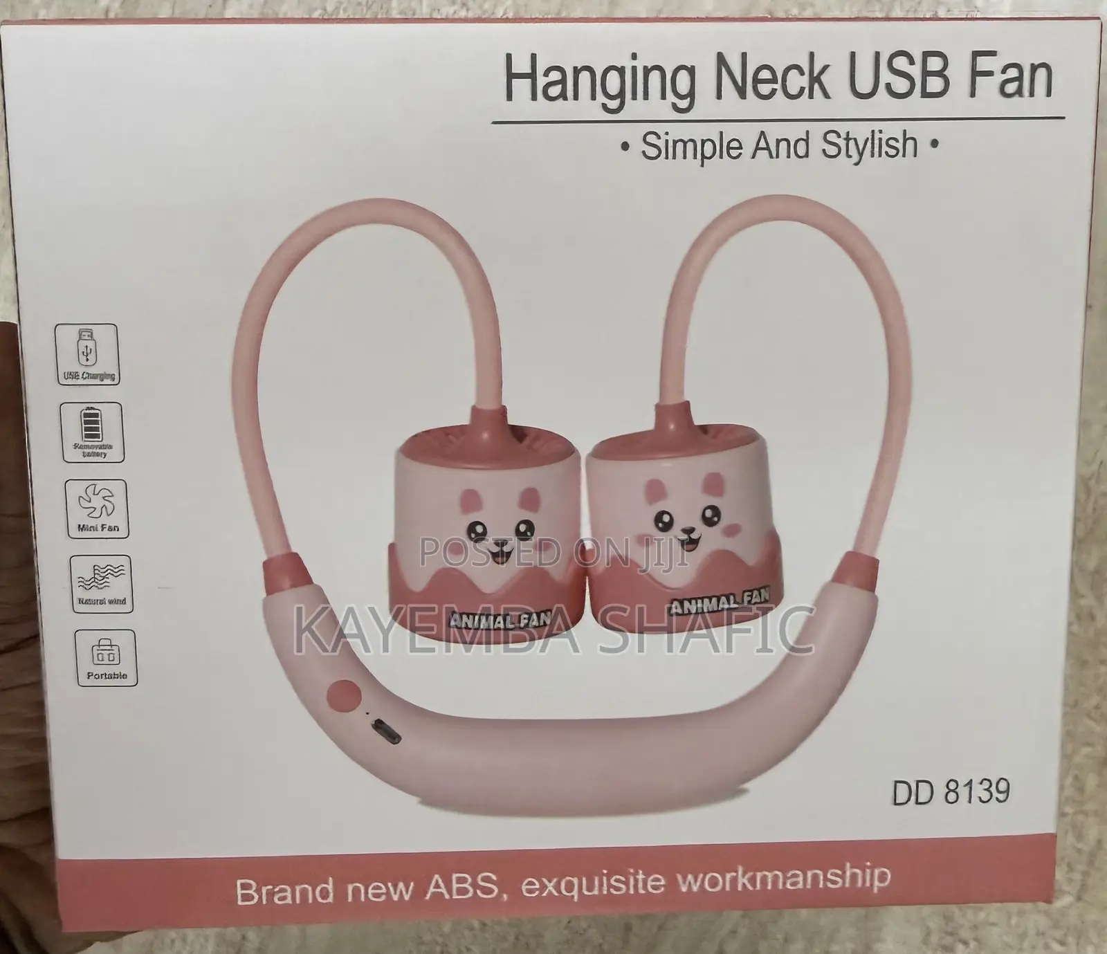 Cute Animal Rechargeable Usb Hanging Neck Fan (Dd 8139)