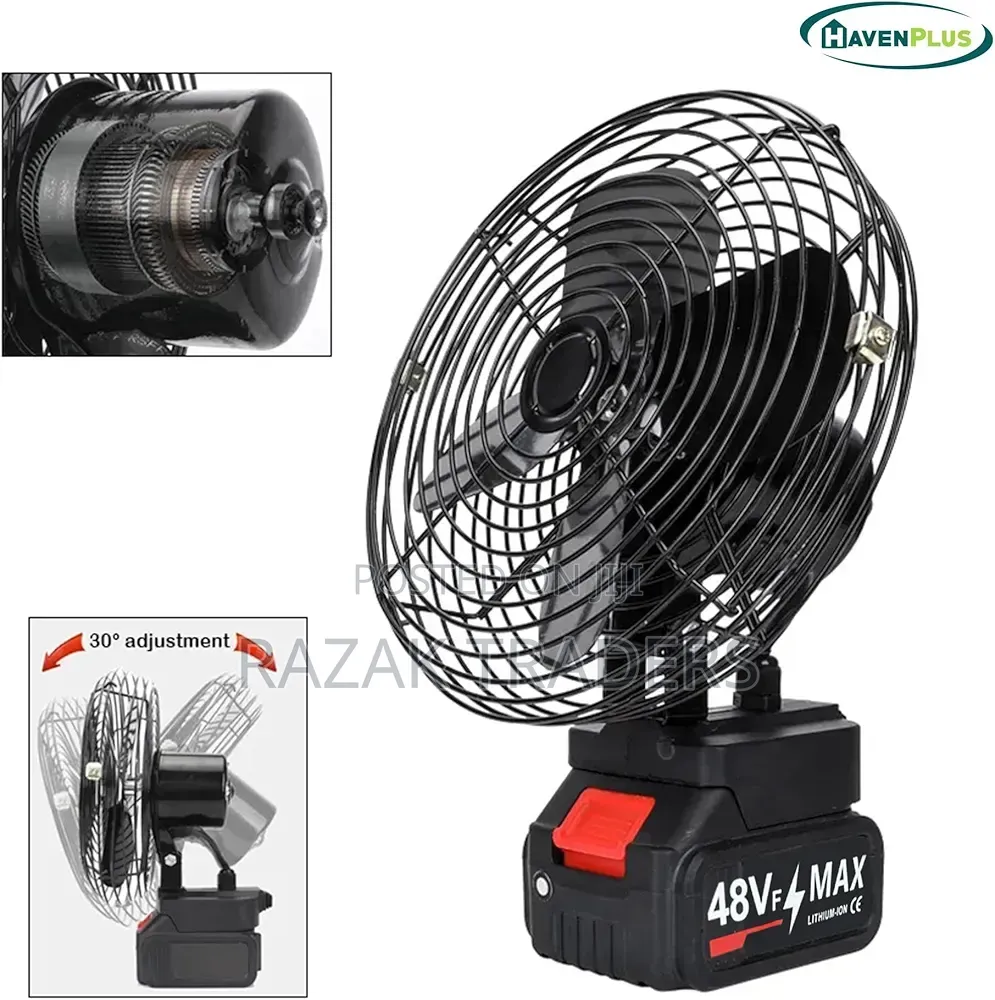 Portable Camping Fan, 48v Lithium Battery- Strong Wind, Low Noise