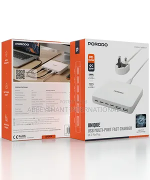 Usb Multi-Port Fast Charger Uk 3-Pin Plug