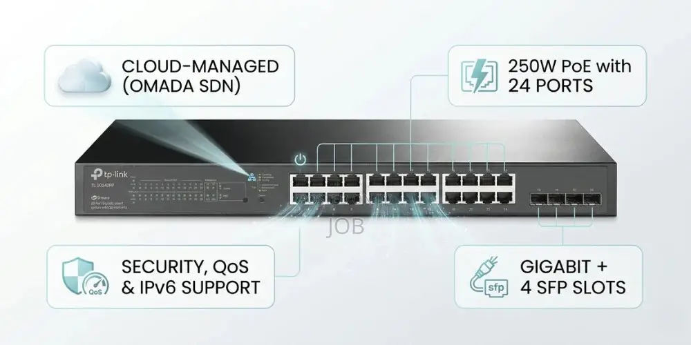 Tp-Link Tl-Sg2428p 24-Port Smart Managed Gigabit Poe+ Switch W/4x1g