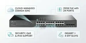 Tp-Link Tl-Sg2428p 24-Port Smart Managed Gigabit Poe+ Switch W/4x1g