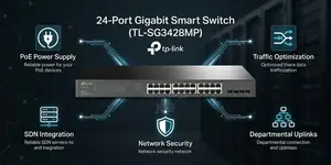 Tp-Link Tl-Sg2428p 24-Port Smart Managed Gigabit Poe+ Switch W/4x1g