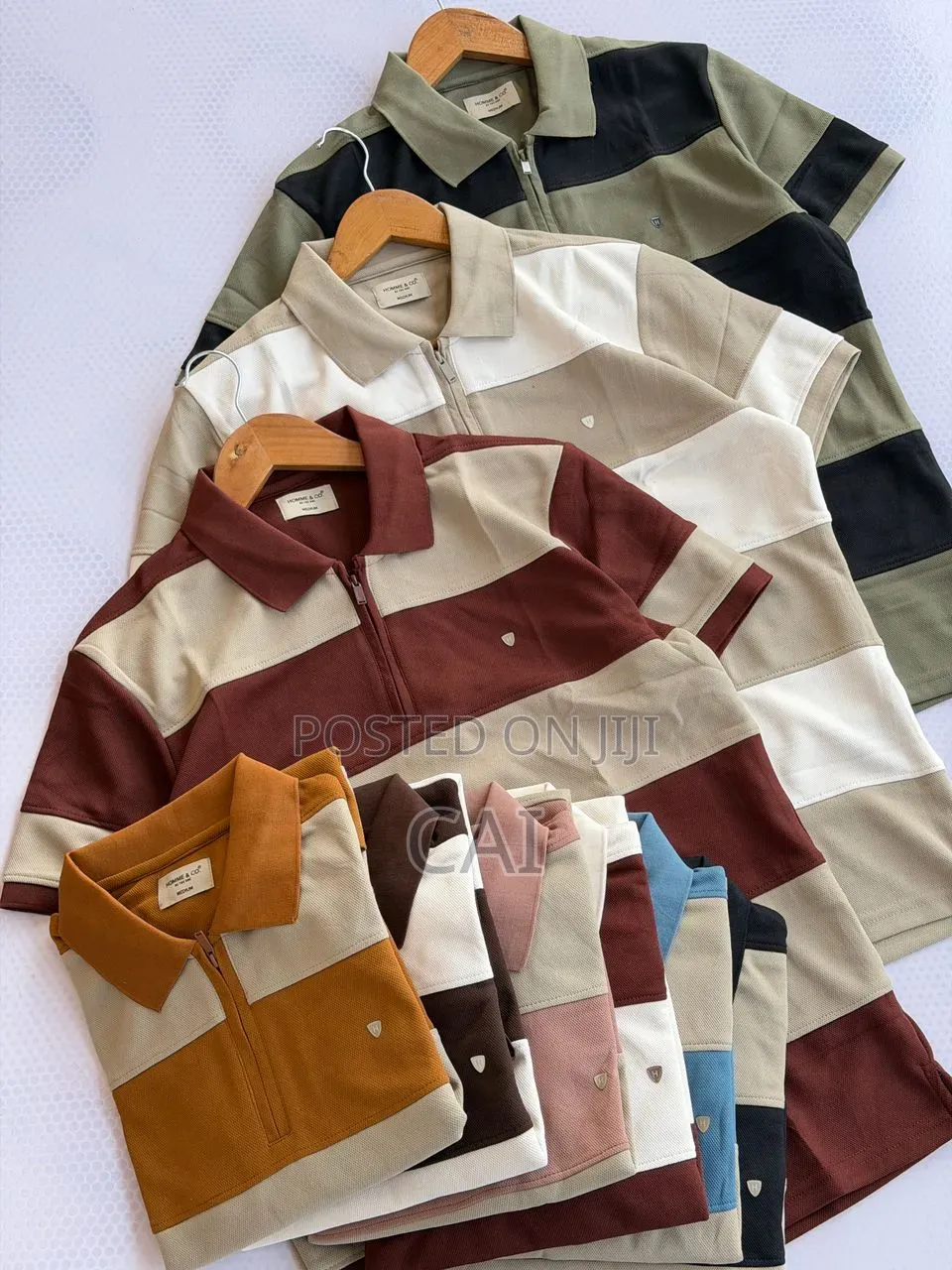 Trendy Striped Ruby-Style Polo Tshirts