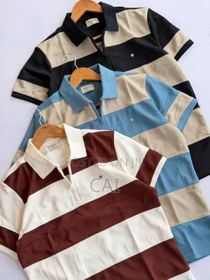 Trendy Striped Ruby-Style Polo Tshirts