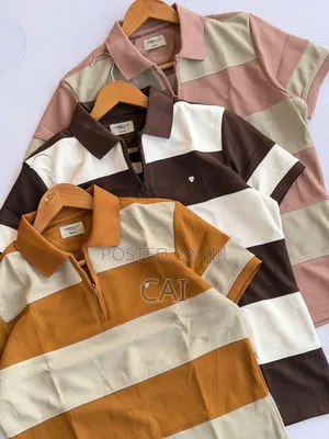 Trendy Striped Ruby-Style Polo Tshirts