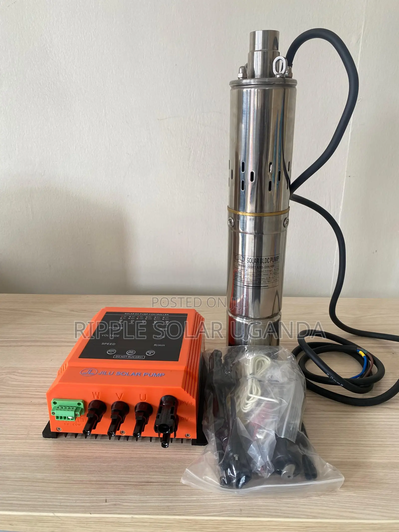 400w Solar Borehole Pump 80m Head Deep Well Water Pump With Controller