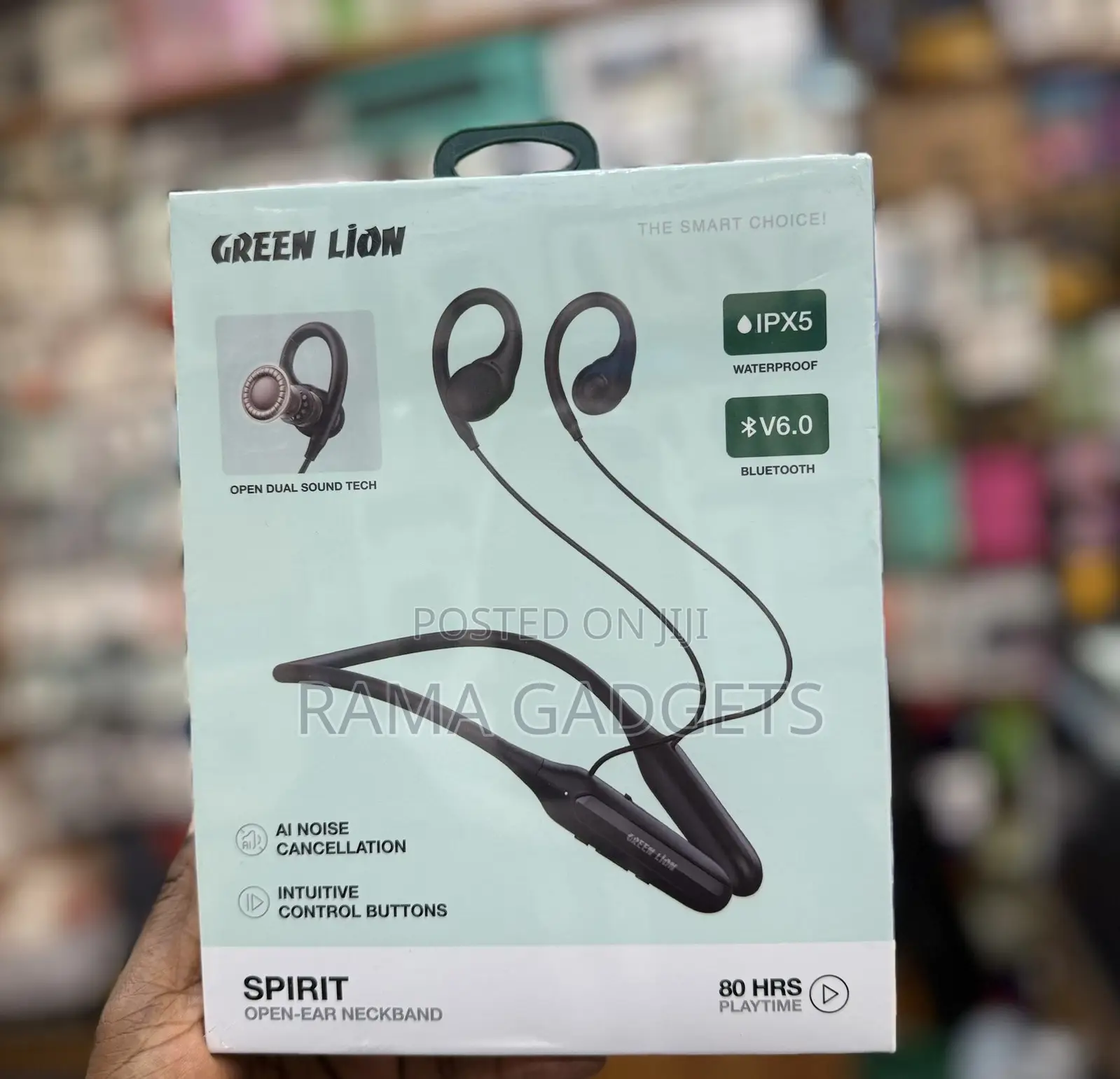 Green Lion Spirit Open-Ear Neckband Bluetooth Headset