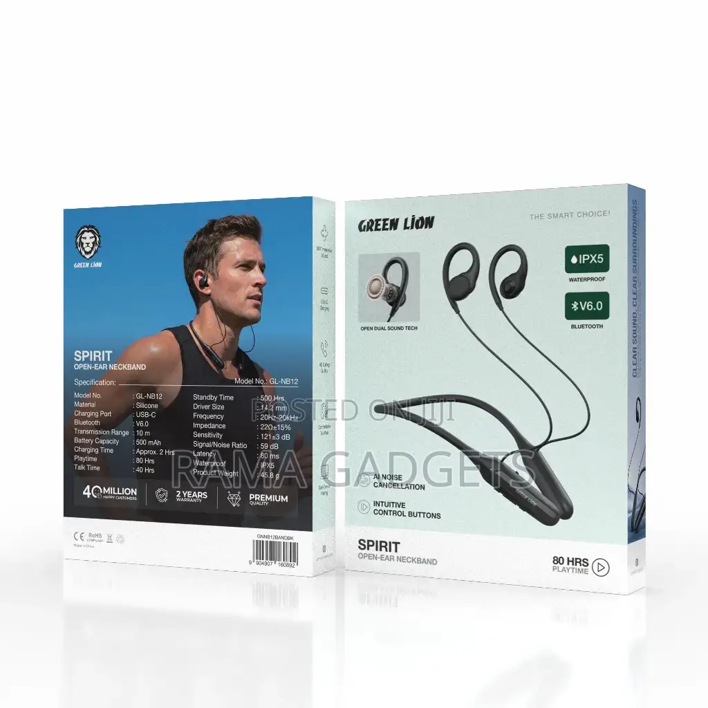 Green Lion Spirit Open-Ear Neckband Bluetooth Headset