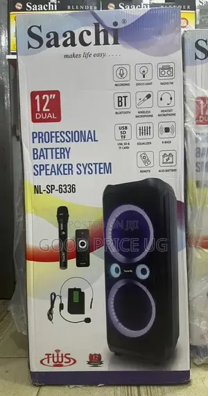 Saachi 12" Dual Professional Battery Speaker System