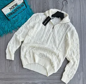 Huffa Brand Men's Cable-Knit Quarter-Zipper Sweaters