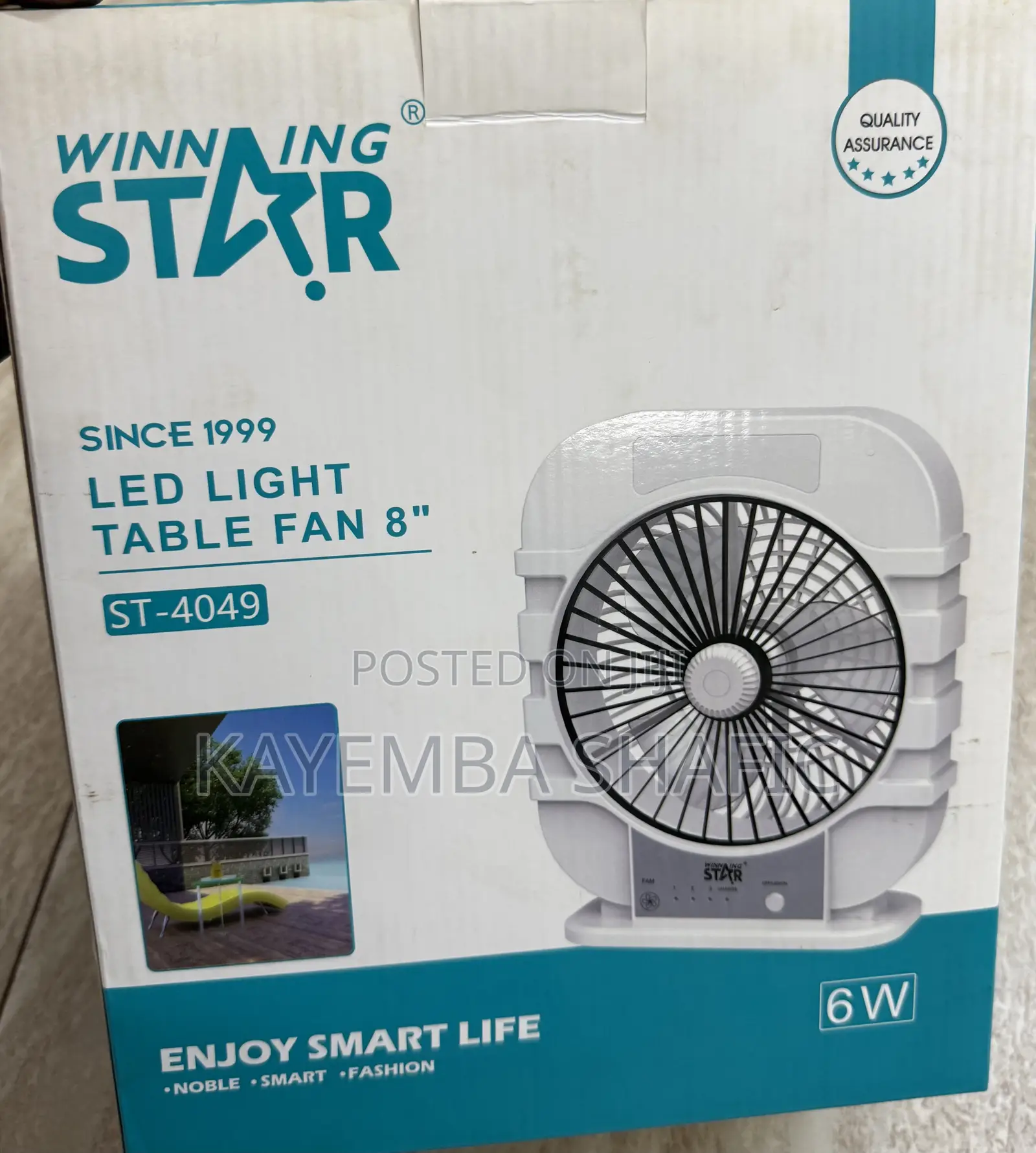 Winning Star 8" Rechargeable Led Table Fan (St-4049)