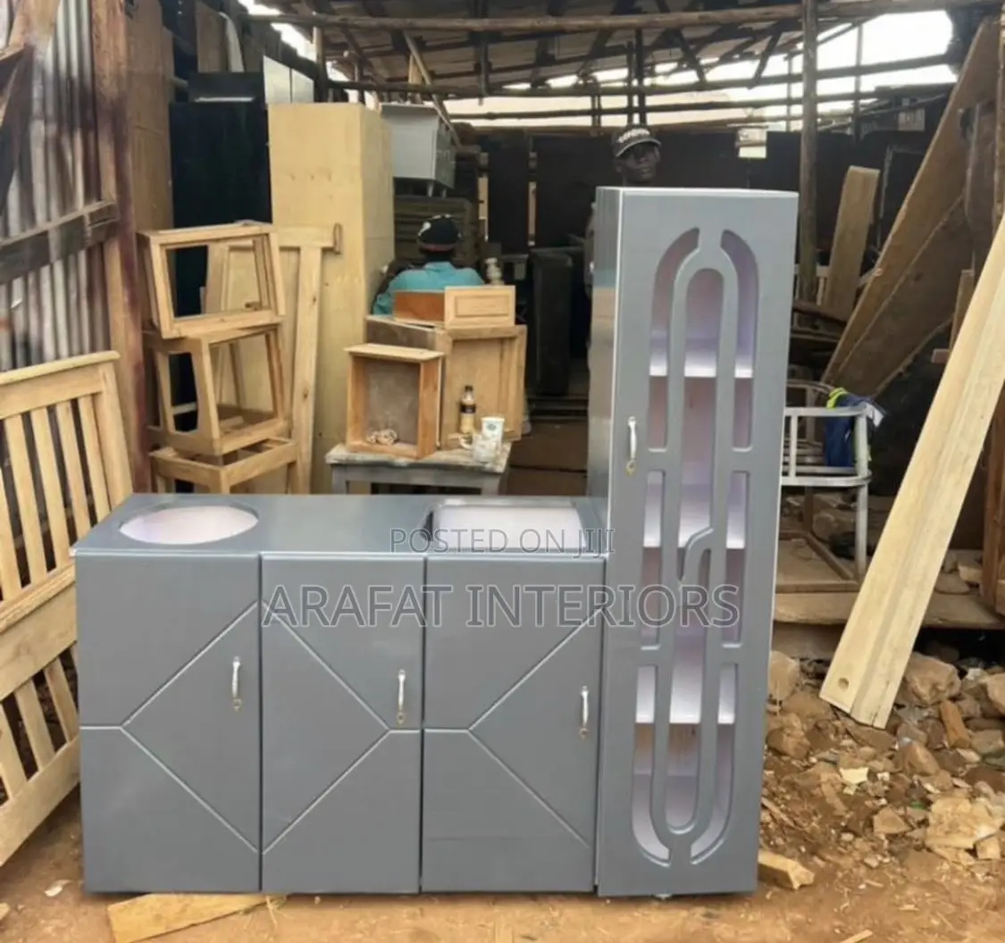 Modern Grey Double Basin Vanity Unit