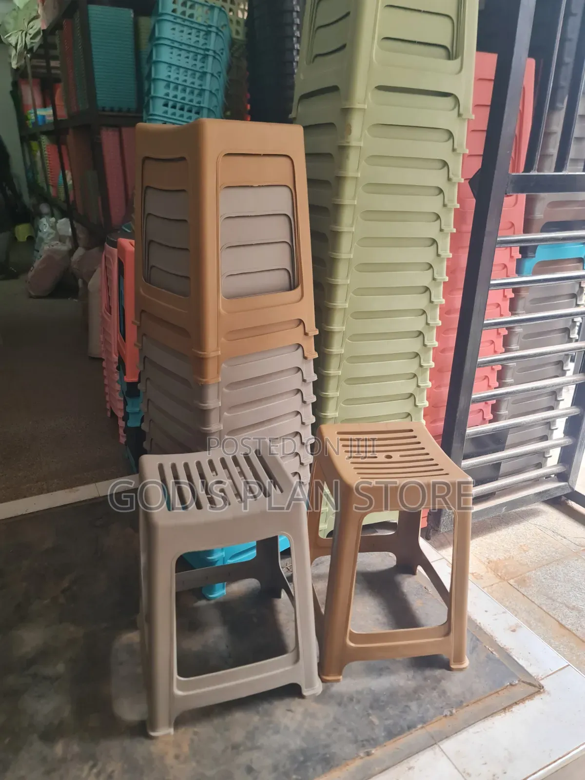 Stripped Seat Plastic Stools Plastic Stools 1pc