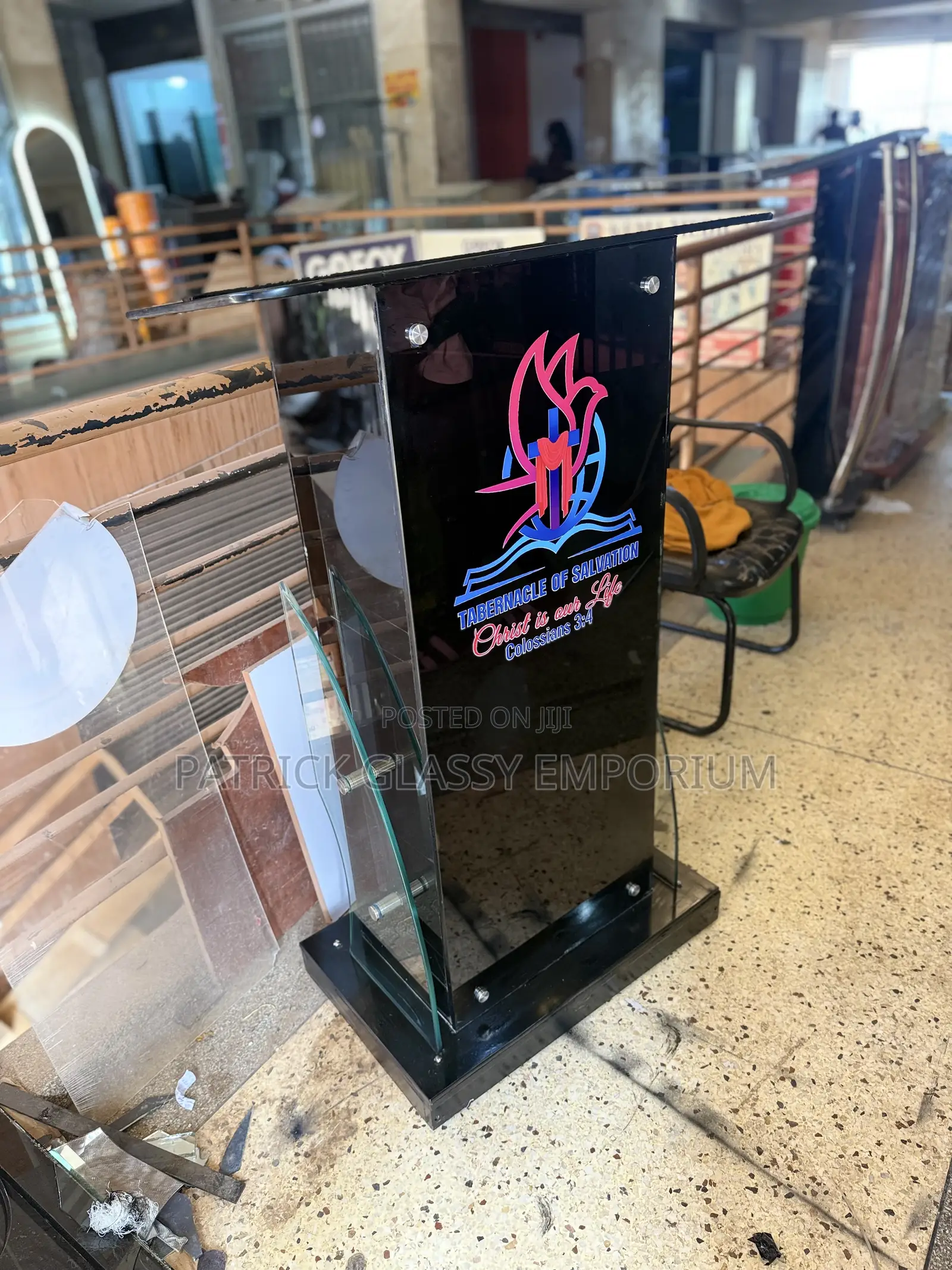Black Glass Podium