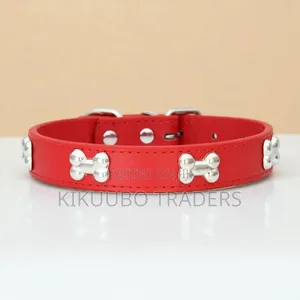 Dog Collar Trumpet Dog Supply Pu Leather Bone Pet Necklace