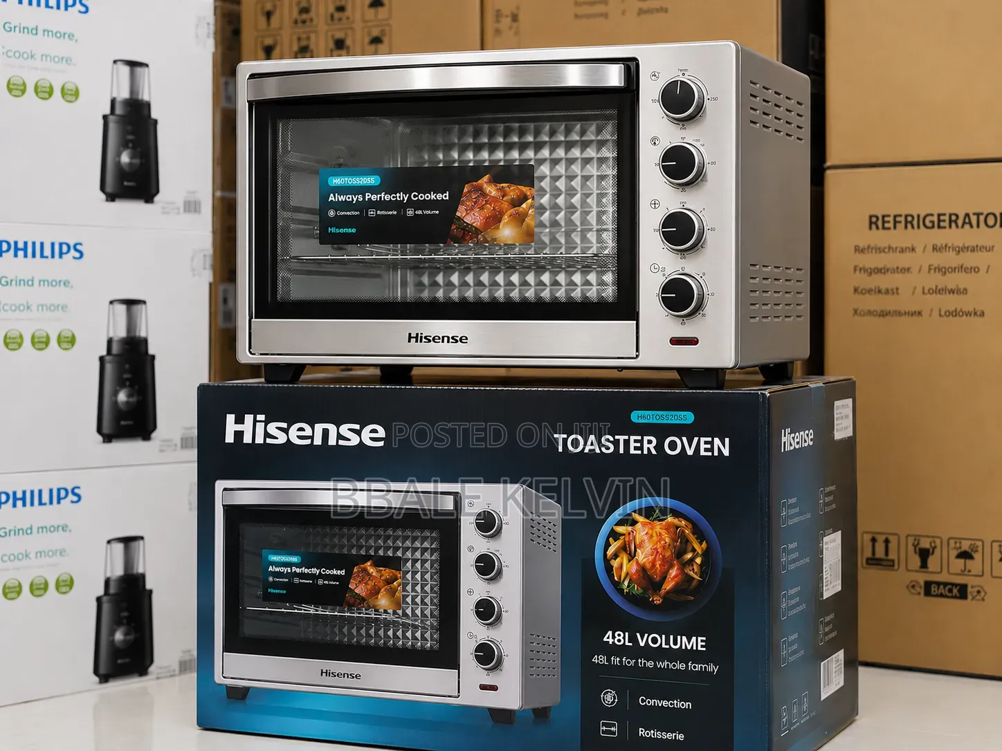 Hisense 48l Toaster Oven With Grill, Rotisserie and Convection Fan