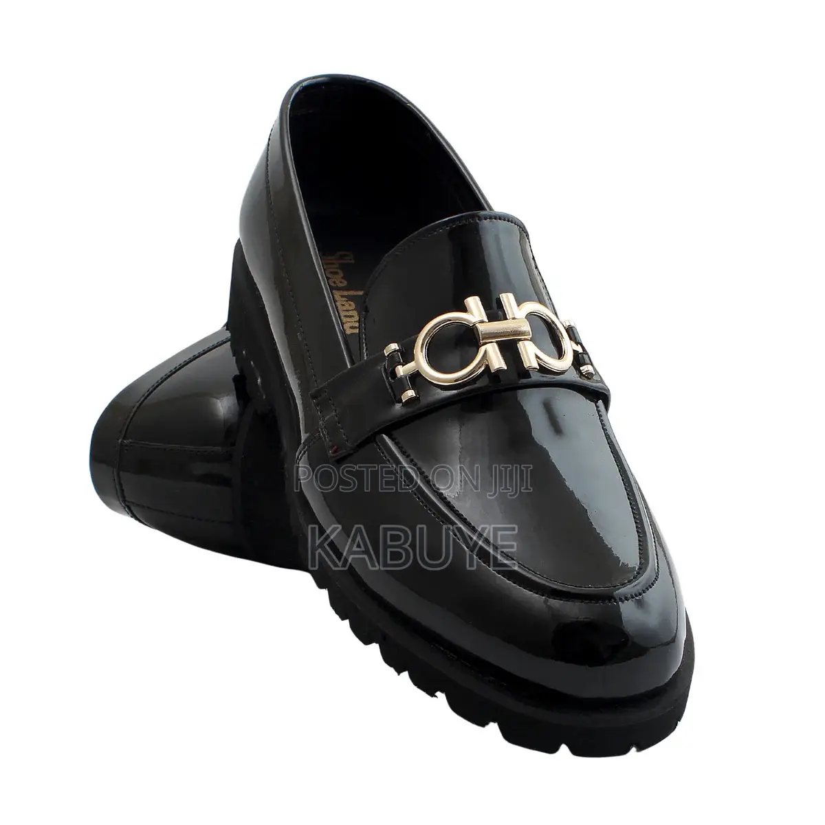 Salvatore Ferragamo Gancini Black Patent Leather Loafers