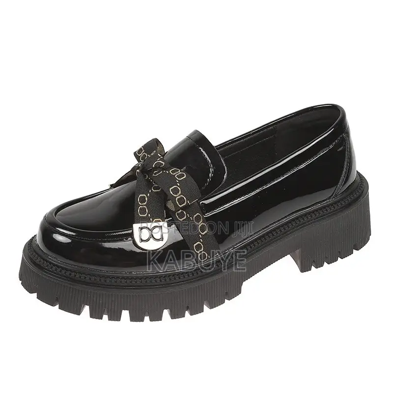 Patent Black Platform Loafers