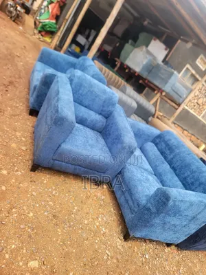 A Blue Fabric Sofa Set