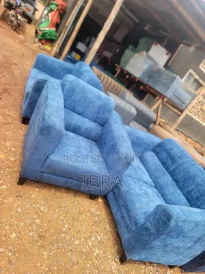 A Blue Fabric Sofa Set