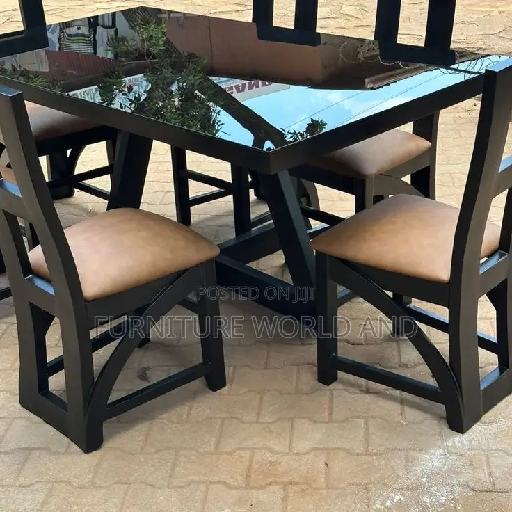 Black 6 Sitter Dining Table