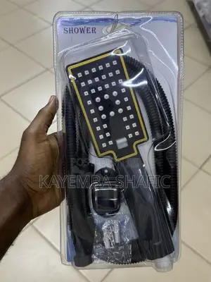 Modern Black and Gold Handheld Shower Head Set With Hose