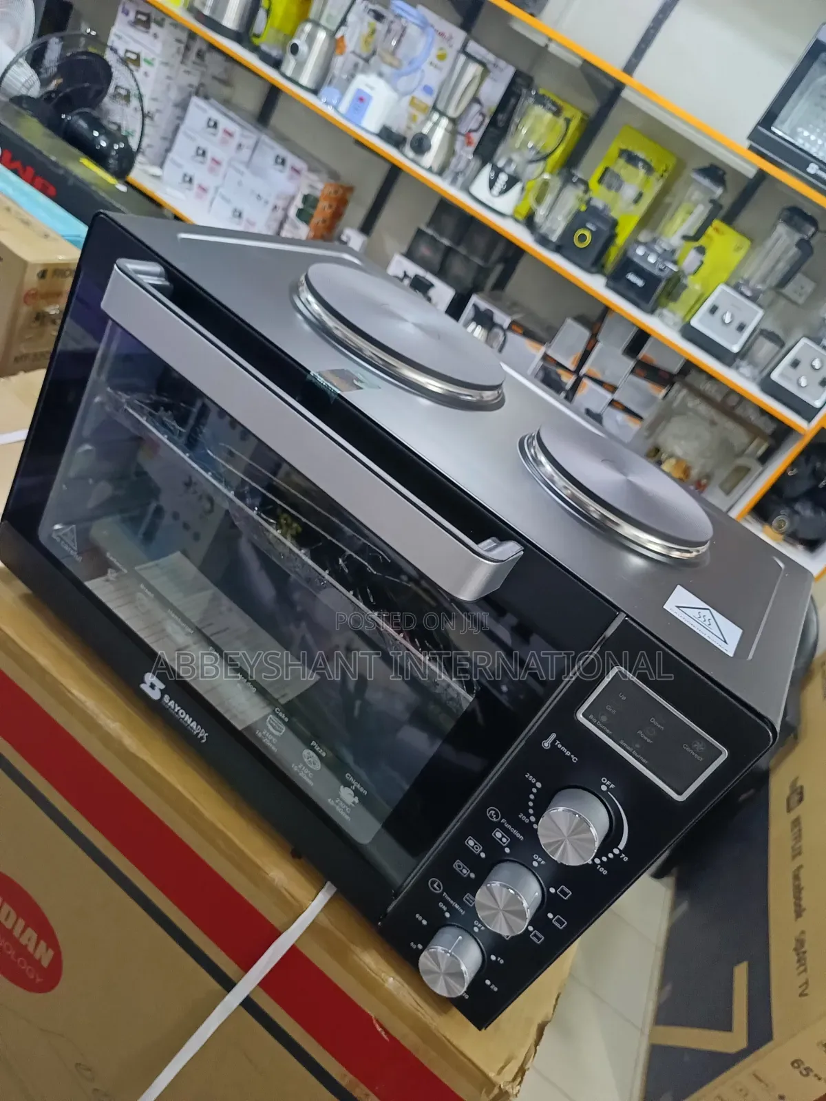 Sayona Electric Mini Oven With Two Top Hot Plates/45l Oven