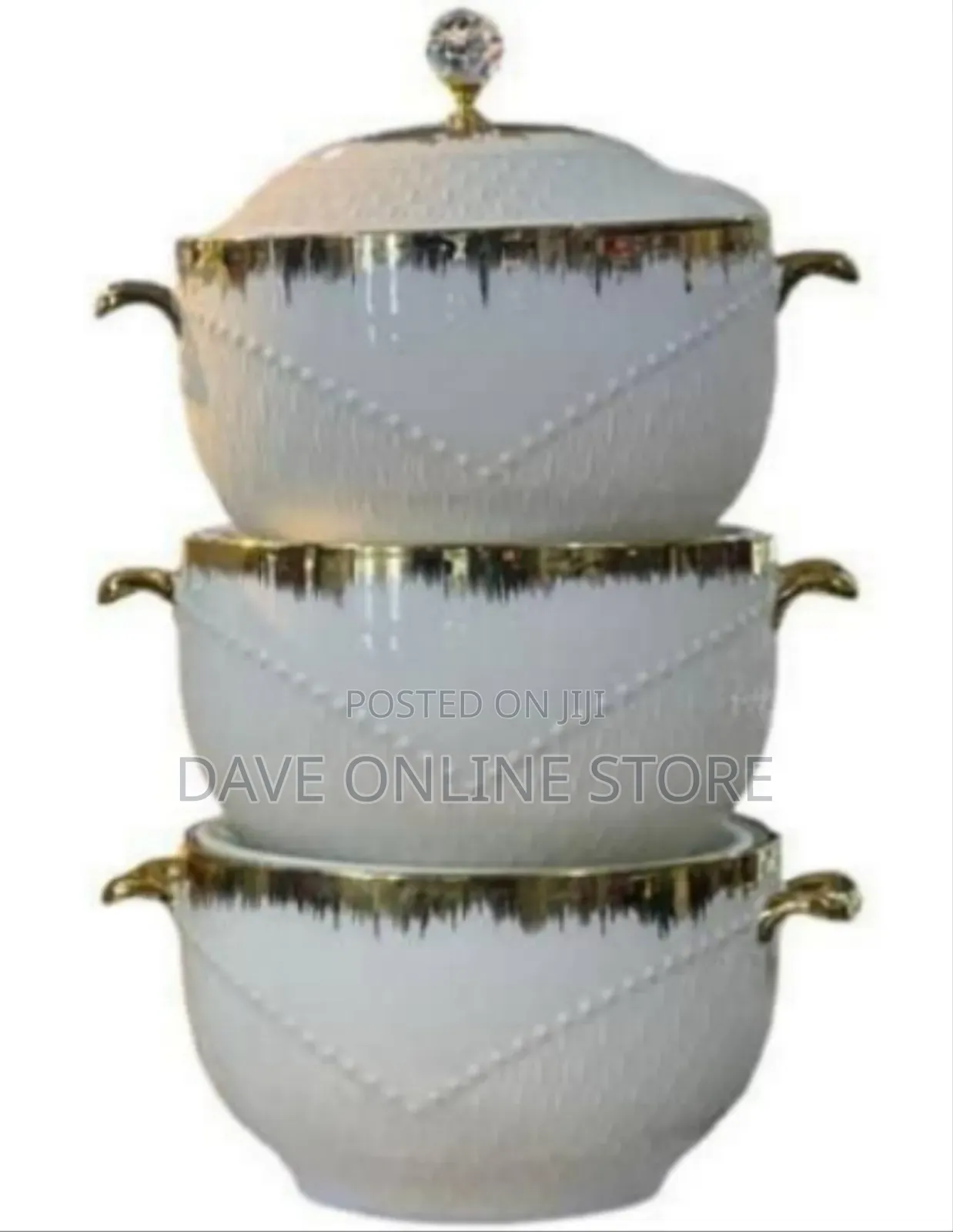 Elegant Stacking Ceramic Serving Dishes / Tureens Set