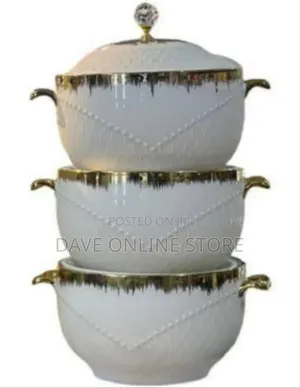 Elegant Stacking Ceramic Serving Dishes / Tureens Set