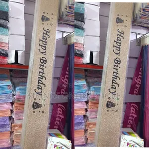 Glittery Celebration Sashes or Banners Reading "Happy Birthday"